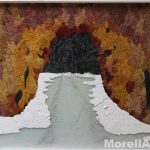 300 80 x 120 "Winterlicher Herbstwald"; Farb-, Materialcollage 2017